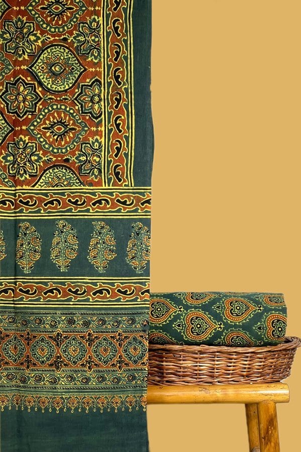 2pc Ikkat Cotton Dupatta with Soft Ikkat Top Fabric Set AvagataSara